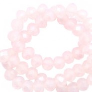 Top Facet kralen 6x4mm disc Silk peach opal-pearl shine coating